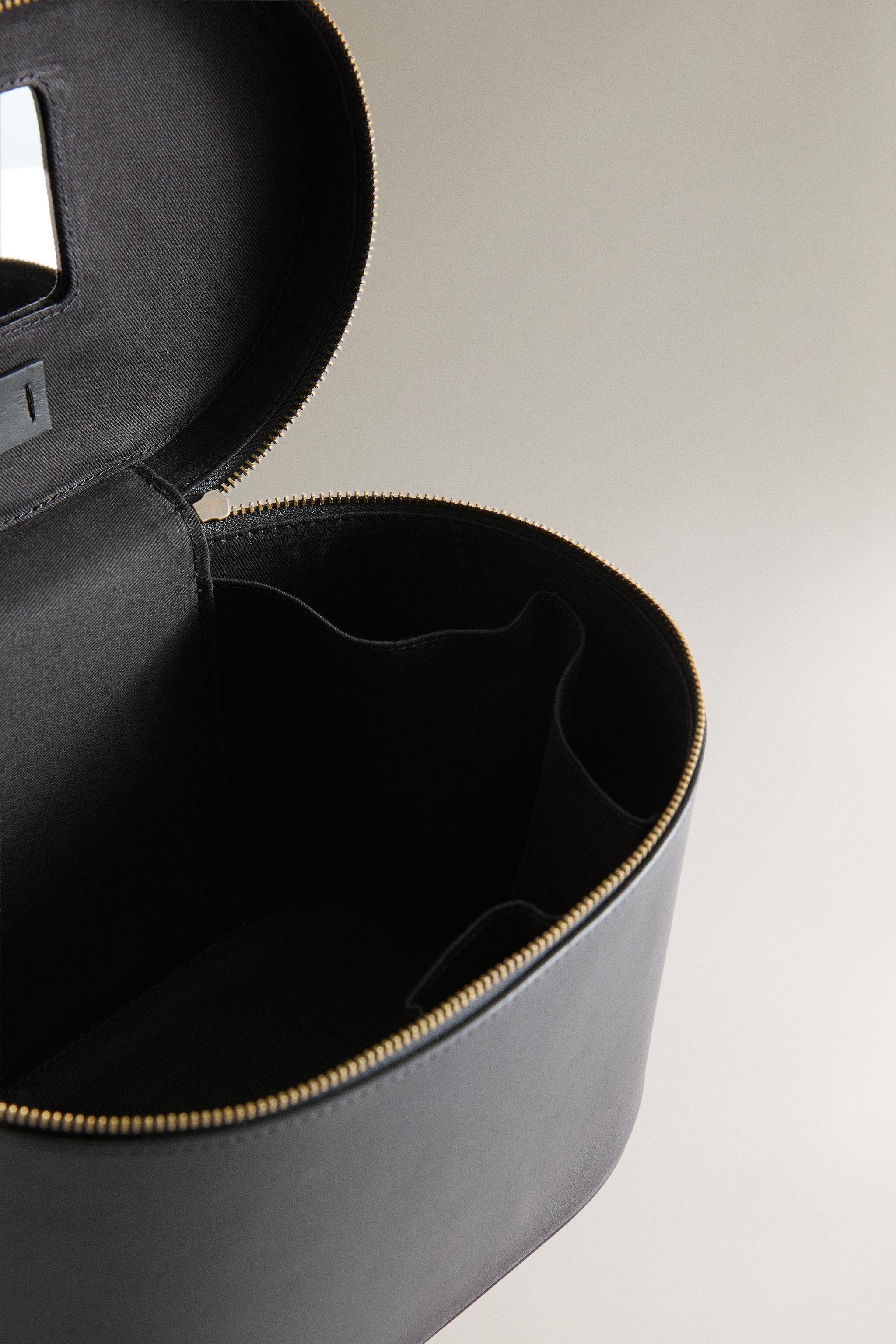 TROUSSE DE TOILETTE RIGIDE CUIR MIROIR